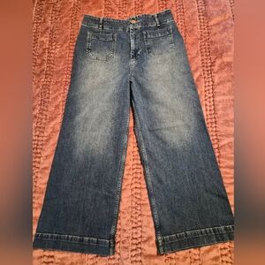 Pilcro Denim Highwaisted Wide Leg Ankle Length